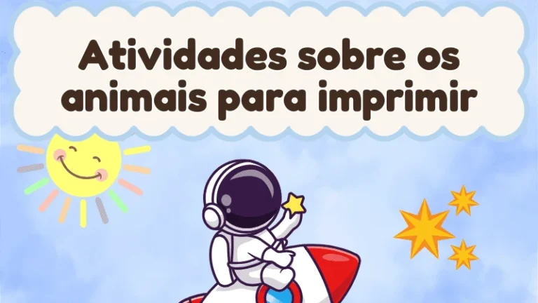 Capa da atividade pedagógica Atividades sobre os animais para imprimir
